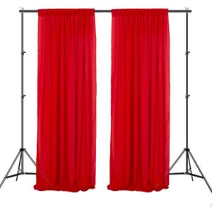 Chiffon Backdrop Curtain 10Ft Long Red Sheer Curtains 2 Panels 30x120 Inches Chiffon Backdrop Curtains Wedding Chiffon Background Chiffon Fabric Drape Wedding Party Stage Decor, W 30inch X 120inch L