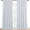 NICETOWN Blackout Curtain Panels for Window - Energy Efficient & Noise Reducing Thermal Insulated Rod Pocket Blackout Drapes/Draperies for Living Room (Greyish White, 2 Panels, W52 inches x L95 inches)