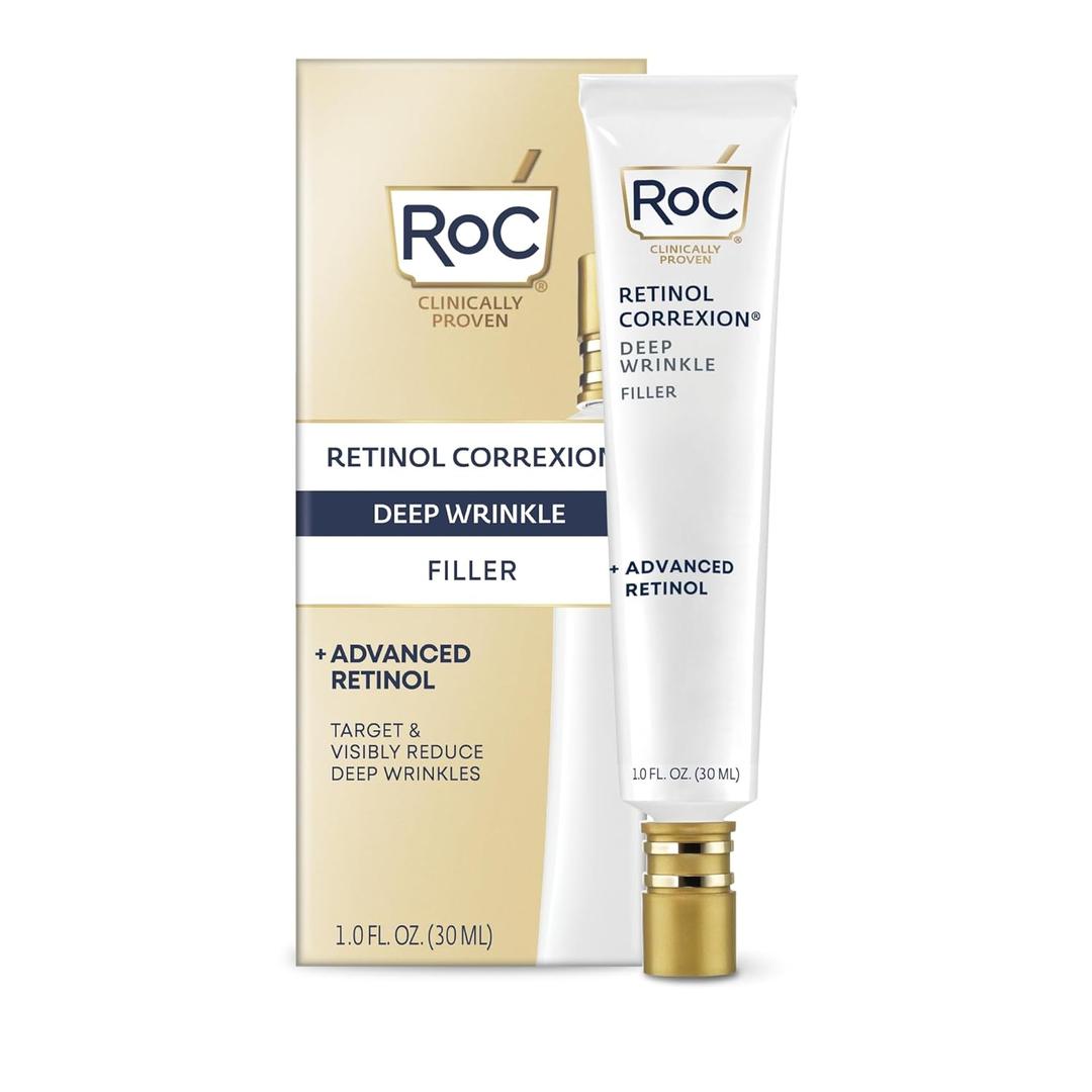 RoC Retinol Correxion Wrinkle Filler for Deep Wrinkles with Hyaluronic Acid & Retinol, Skin Care for Women and Men, 1 Fl Oz (Packaging May Vary) RoC Retinol Correxion Wrinkle Filler for Deep Wrinkles with Hyaluronic Acid & Retinol, Skin Care for Women and Men, 1 Fl Oz (Packaging May Vary)