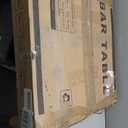 ODK 24x24 Inch Bar Table with Power Outlets & Storage, Modern Counter Height Pub Table with Sturdy Legs for Kitchen & Dining, High Top Console Indoor Table, White