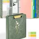 Aesthetic 3 Ring Binder 1 Inch Cute Three Round Rings Binders with Dividers Suitable for 8.5 x 11 Letter Size Paper Loose Leaf Binder with 2 Pockets for School Work