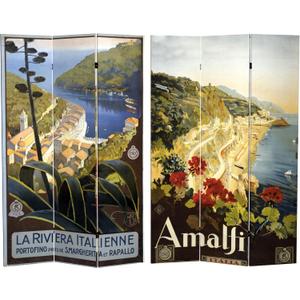 Red Lantern 6 ft. Tall Double Sided Amalfi/Riviera Canvas Room Divider