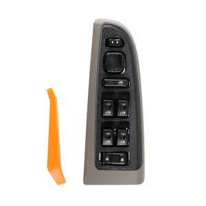 15883323 Front Left Driver Side Door Lock Master Power Window Switch & Brown Bezel Cover for Chevrolet Avalanche Silverado Suburban Tahoe for GMC Sierra Yukon for Cadillac Escalade, Black Panel, Brown Bezel Cover