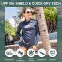 Kanu Surf Womens Keri Long-Sleeve UPF 50+ Rashguard (Blue, XL)