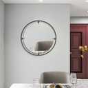 Black Metal Round Vanity Mirror, Easy to Install Modern Wall Mirror, 27 Inch Home Decorative Circle Mirror for Entryway Foyer Living Room Bedroom Bathroom