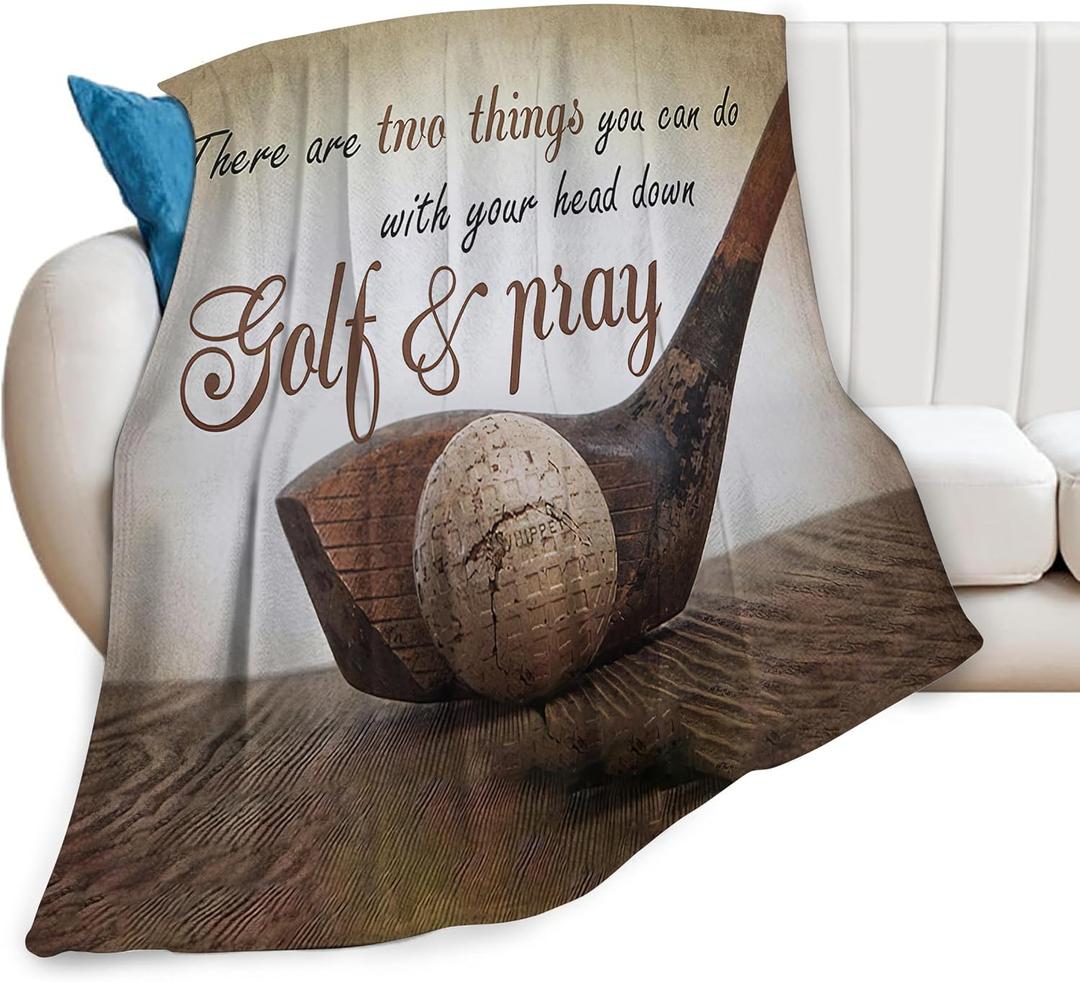 Golf Blanket for Golfers Men Women Fans Sports Throw Blankets Soft Cozy Warm Fuzzy Fleece Inspirational Quotes Golfing Bedding Flannel Throws Stuff Gifts Girls Boys Golf Lovers Bedroom Decor 50"x40"