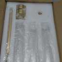 Gold Hurricane Glass Candle Holders: Cadhodenm Tall Glass Candlestick Holder for Wedding Set of 3 Brass Taper Candle Holders Modern Candle Sticks Holder for Table Centerpiece Party Christmas Home