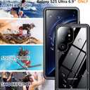 Temdan Designed for Samsung Galaxy S25 Ultra Case Waterproof, Built-in Lens & Screen Protector Military Grade Shockproof Dropproof IP68 Underwater Full Body Phone Case for Galaxy S25 Ultra 6.9"-Black