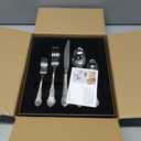 KINGSTONE Vintage Silverware Set, 40-Piece 18/10 Stainless Steel Retro Royal Flatware Cutlery Set for 8 with Carved Thick Handles, Tableware Utensils for Home,Party,Restaurant,Wedding,Dishwasher Safe