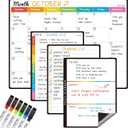 Magnetic Dry Erase Monthly Calendar Set - 14.5"x11" Monthly Calendar, 6.5"x8.5" Weekly, Daily, List Boards for Fridge - 6 Extra Fine Point Markers Included - Shipped Flat