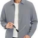 EKLENTSON Men's Lightweight Jackets Full Zip Laydown Collar Golf Light Windbreaker Jackets with Zip Pockets (Small)