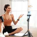 EUCOS 62" Phone Tripod, Tripod for iPhone & Selfie Stick with Remote, Extendable Cell Phone Stand & Ultimate Phone Holder, Solidest Phone Stand Compatible with iPhone/Android (Inferno Mix Carbon Black)