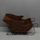 Christmas Sleigh Basket, Gift Basket, Christmas Decorations, Holiday Decor, Sled Ornament, Resin Wicker, Toffee