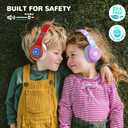 iClever Auraa Active Noise Cancelling Headphones for Kids, LED Light Up, Bluetooth 6.0, Safe Volume 80dBA, 47H Play Time,Fast Charging,Kids Headphones Wireless with Mic AUX Cord for Travel iPad,Purple