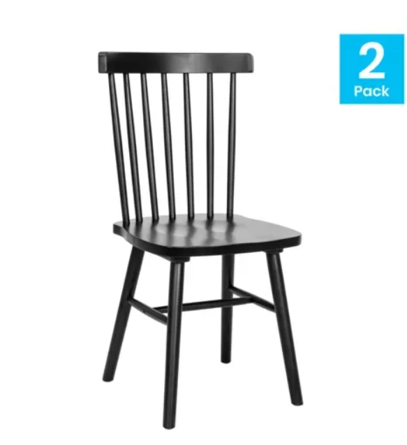 Flash Furniture ZH-8101WR-BK-2-GG Ingrid Dining Chair