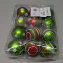 12 Pcs 2.4 Inch Christmas Ball Ornaments for Tree,Red and Green Glittering Hanging Bulbs Pendants for Christmas Tree Decorations