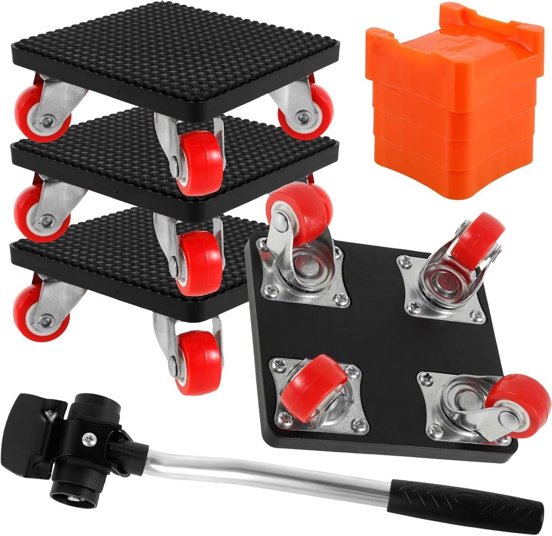 4 PCS Furniture Dolly Furniture Movers, 360 Rotation 4 Wheels Furniture Lift Mover Tool, 880 Lbs Capacity Furniture Moving Sliders,Carbon Steel Furniture Lifter Set for Sofa Fridge Cabinet Appliance