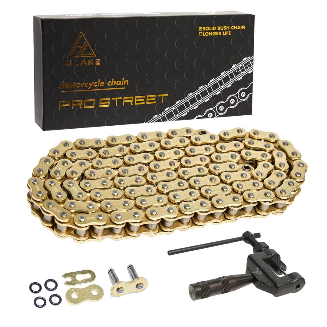 Gold 530 X-Ring Chain 130 Links with Connecting Master Link and Chain Breaker (530HX-130L Chain Breaker Set)
