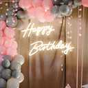 Happy Birthday Neon Sign - 3 Color Temperature Modes Happy Birthday Sign 17" - USB Happy Birthday Light Up Sign with Dimmable Switch - Happy Birthday LED Sign for Backdrop, Party, Celebration, Decoration