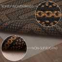 VHC Brands Farmhouse Primitive Jute Black Striped Rug Rectangle w/Floor Pad 27"x48"