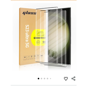 3 Pack Curved Tempered Glass Screen Protector Applicable for Samsung Galaxy S23 Ultra 5G 6.8inch, Support Fingerprint ID Friendly Tempered Glass Screen Protective, HD Clear Scratch Resistant Suitable