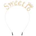 CHANACO Sweet 16 Birthday Headband Birthday Crown 16th Birthday Tiara Rhinestone Birthday Girl Headband Princess Crown for Girls Hair Accessories Happy Birthday Party Decorations