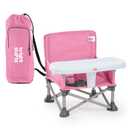 Bright Starts Pop 'N Sit Portable Booster, Indoor/Outdoor Use, Floor Seat with Feeding Tray, Pink, 6 Mos - 3 Yrs