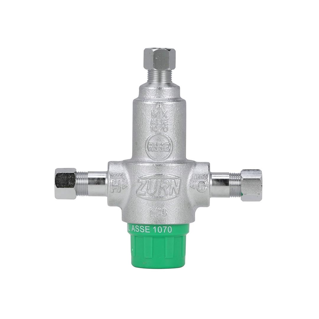 Zurn Wilkins 38-ZW3870XLT 3/8" ZW3870XLT Aqua-Gard Thermostatic Mixing Valve with 3 Port Compression Fittings