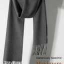 Utaly Large Winter Scarf for Women Men - 73"x17" Soft Warm Blanket Scarf Faux Cashmere Shawl Wrap with Tassels