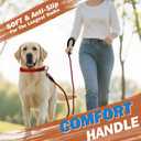 6 FT Red Strong Rope Dog Leash with Comfortable - Padded Handle Heavy Duty Loop Leash | Highly Reflective No Pull Pet Training Threads Leashs for Medium Large Dogs