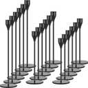 Set of 18 Tall Candlestick Holders Thin Metal Taper Candle Holders for Table Centerpiece Modern Decorative Pillar Candle Sticks Stand for Home Wedding Christmas Decoration(Black)