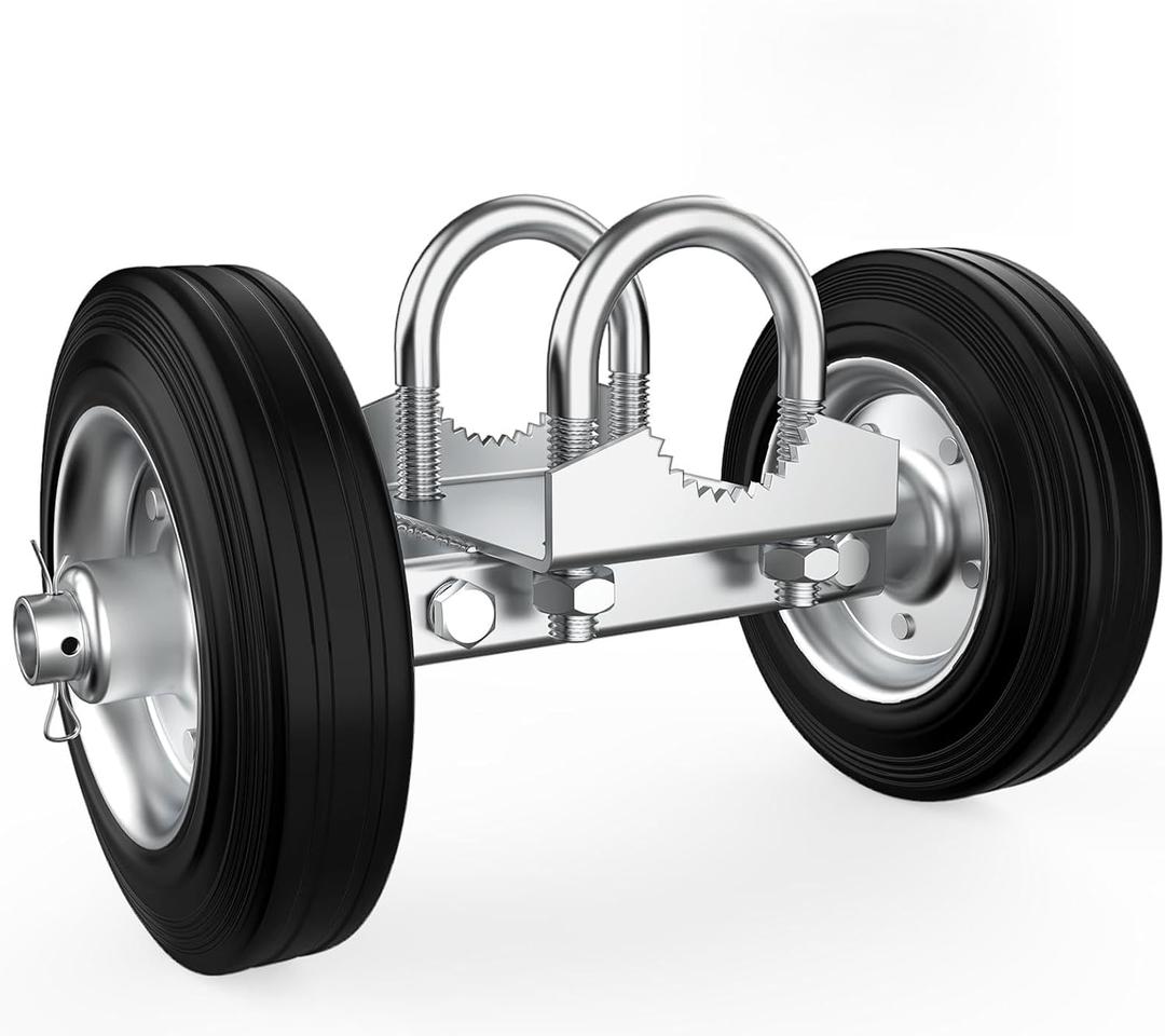 6" Heavy Duty Farm Gate Wheel, Rubber Rolling Gate Wheel Carrier for Driveway Chain Link Fence Parts Metal Tube Gates, Driveway Gate