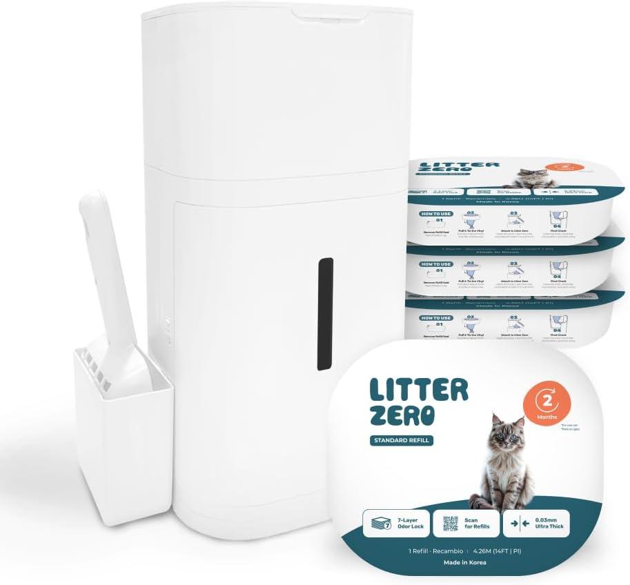 Litter Zero Base Set (Includes 1 Refill, Scoop) + 3 Additional Refill Packs