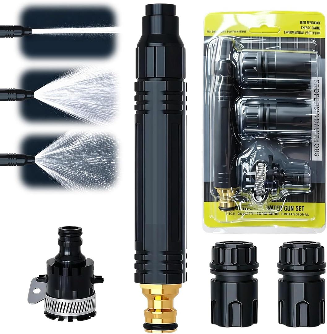 Home High Pressure Car Wash Water Gun, 2026 Upgraded Home High-Pressure Car Wash Water Gun with Booster,Multipurpose for Home Car Washing, Plant and Vegetable Watering, Featuring A Powerful Nozzle