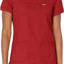 Koi Women's Nicole Super Comfy Pullover Style Scrub Top with Rib Trim, Ruby, Small (Red, S)
