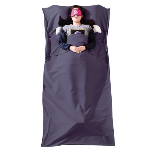 TRIWONDER Sleeping Bag Liner Cotton Lightweight Travel Sheet Portable Sleep Sack for Outdoor Camping Backpacking Travel (01 Deep Purple, M - 47x82.6)