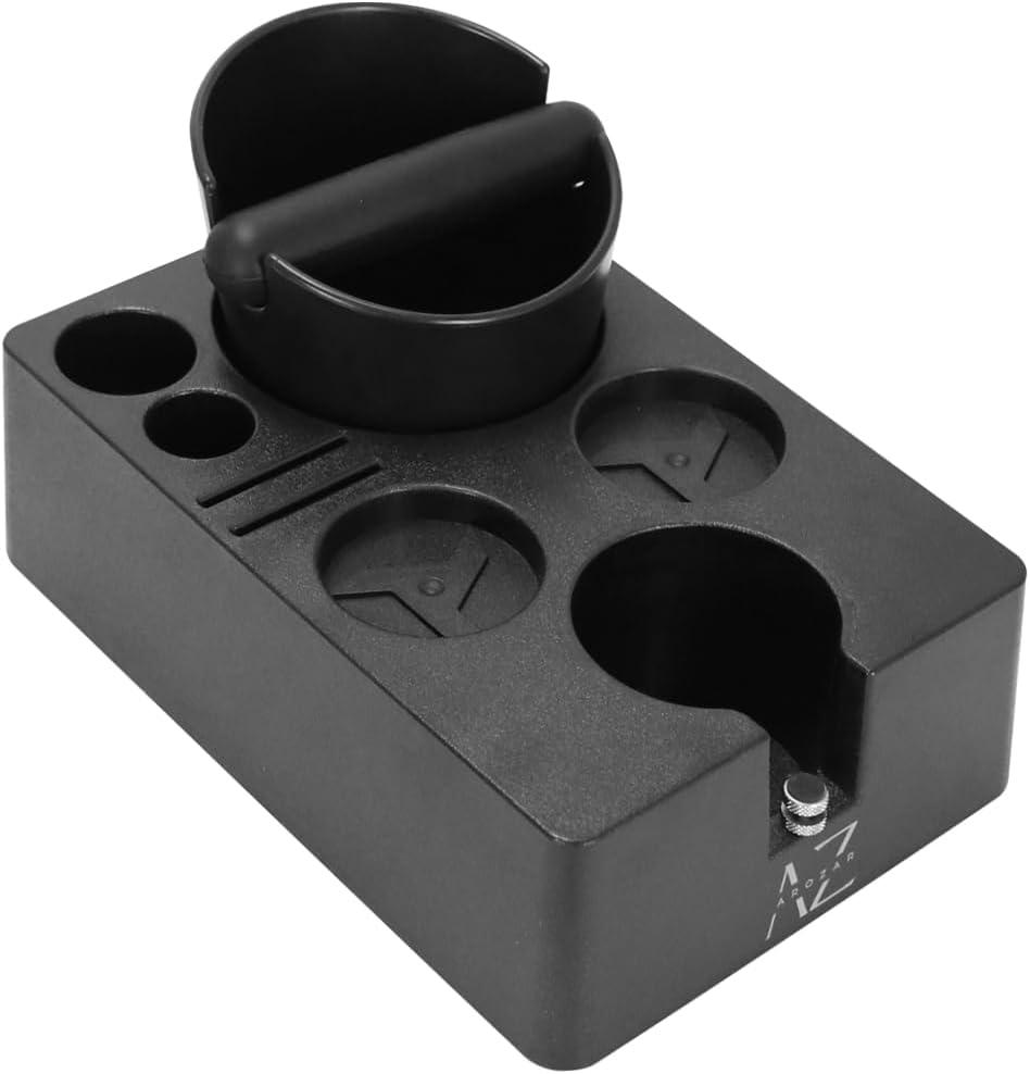 Espresso Knock Box & Tamping Station - Coffee Station Organizer fits 51, 54, 58MM Espresso Tamper, Portafilter & other Coffee Bar Accessories