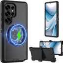 Case for Galaxy S25 Ultra 5G case, Samsung S25 Ultra Heavy Duty case,[Military Grade Protective ],[Shockproof] [Dropproof] [Dust-Proof], (with Belt Clip,MAG- Black)