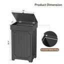 Povrgive Wood Trash Can Cabinet, 13 Gallon Hidden Kitchen Garbage Can with Lid, Farmhouse Dog Proof Trash Can, Metal Ring Included, 16" L x 13" W x 26.5" H, Black