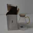 DUJUST Glass Pitcher with Lid & Spout (68 oz), Elegant Diamond Design Water Pitcher with Handle, High Durability Glass Jug for Fridge, Glass Carafe for Iced Tea/Juice/Beverage/Coffee, Room Decoration