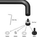 24" Shower Door Towel Bar, Single Side Round Shape Handle Compatible with 1/4" to 1/2" Thickness Glass for Shower Doors, Stainless Steel Towel Rack Handle Replacement in Matte Black