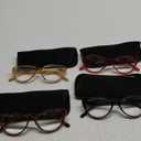 MODFANS 4 Pack Fashion Designer Cat Eye Reading Glasses for Womens with Spring Hinge Stylish Comfortable Readers, +3.5