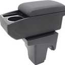 YJYWZH Car Armrest Box for Ford Focus 2012-2018 MK3 Auto Accessories Center Console Leather Arm Rest Double-Layer Storage Space with Cup Holder (Black Thread)