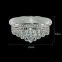 7 - Light Flush Mount Crystal Chandelier for Living Room Dining Room Entryway Hallway Bedroom Foyer Chrome Finish, 18"