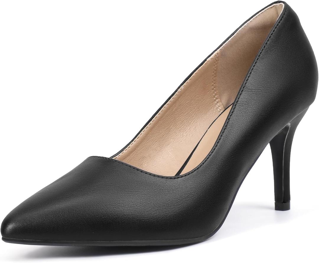 IDIFU IN3 High Heels Pumps Closed Toe Heels Women's Pumps Stiletto Pointed Toe Dress Shoes Wedding Prom Bridal Work Office Bride Bridesmaid Guest Trendy Dressy Fashion Comfortable Classic Pumps Shoes (9.5)