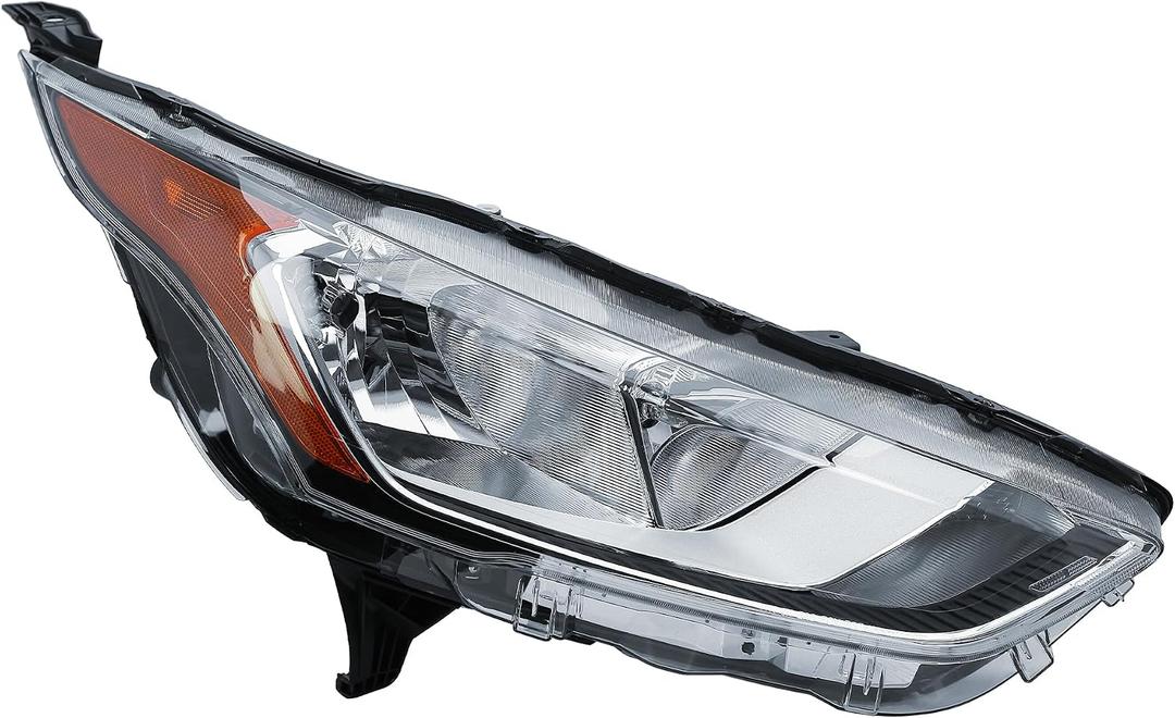Replacement Passenger Right Side Chrome Trims Halogen Headlight Headlamp for Ford Transit Connect from 2019 to 2023