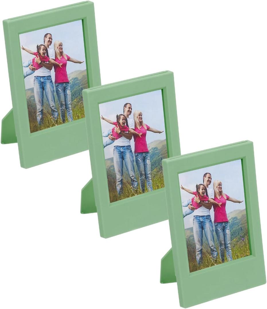 uxcell 3 Pcs Mini Picture Frames 2.4 x 3.5 Inch Rectangle Photo Frame, Avocado Green