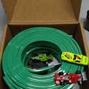 15.75 Ft Flex Track for Kids, Flexible Race Track Compatible with Hot Wheels and Diecast 1/64th Cars, Roll-Up Portable Race Car Ramp Track with Suction Cups & Track Anchors & 4 Race Cars, Green