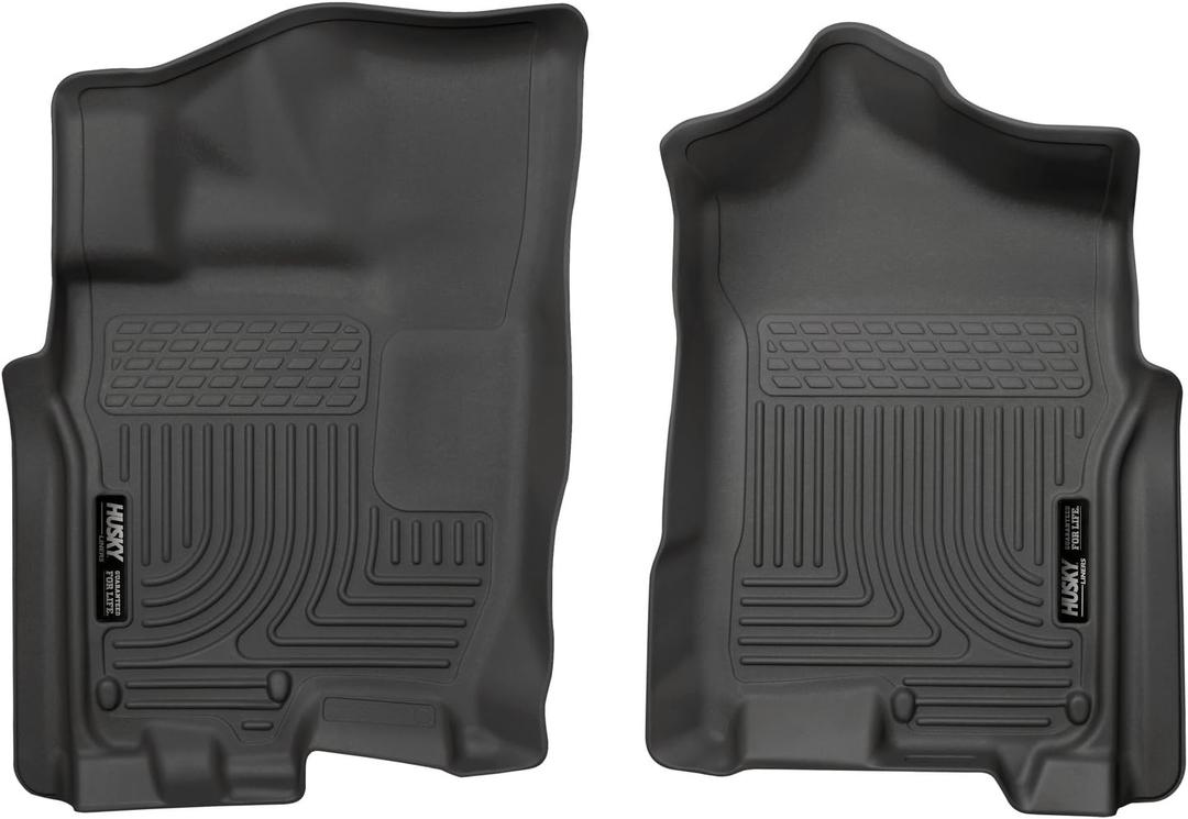 Husky Liners Weatherbeater Floor Mats | Fits 2017-2024 Nissan Titan Crew CAB ONLY; 2016-2024 Titan XD Crew CAB ONLY, (17-19 Extended CAB ONLY) | Front Row, 2-pc Black - 13601