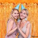 4 Pack Orange Fringe Curtain Backdrop, 3.2Ft x 8.2Ft Metallic Tinsel Foil Fringe Streamers Background for Photo Booth Birthday Wedding Baby Shower Party Thanksgiving Christmas Decorations